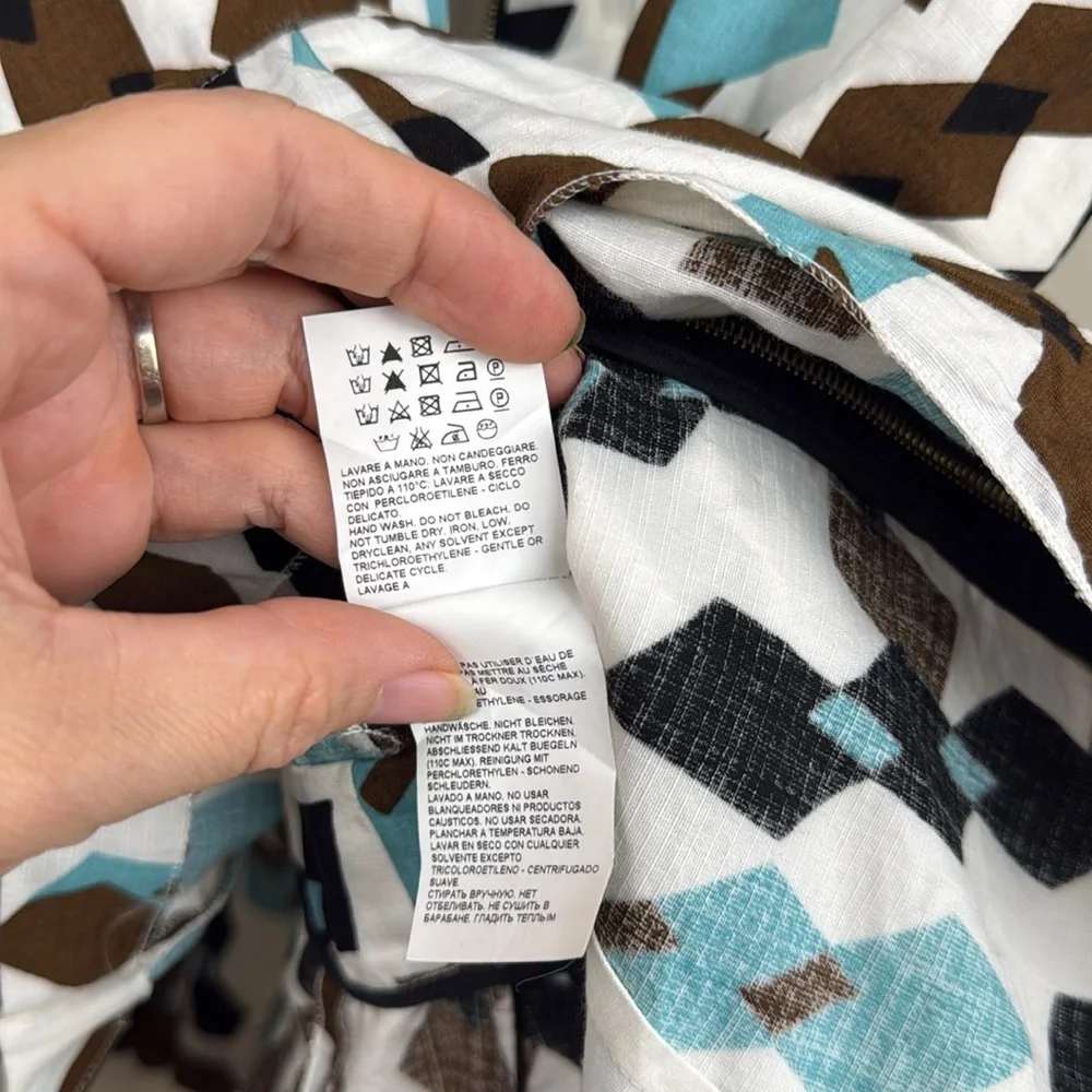 Marni Black and White abstract print Peplum Blouse Sleeveless 8 - Picture 10 of 11